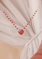 Колье "Русалка" с красным цирконом