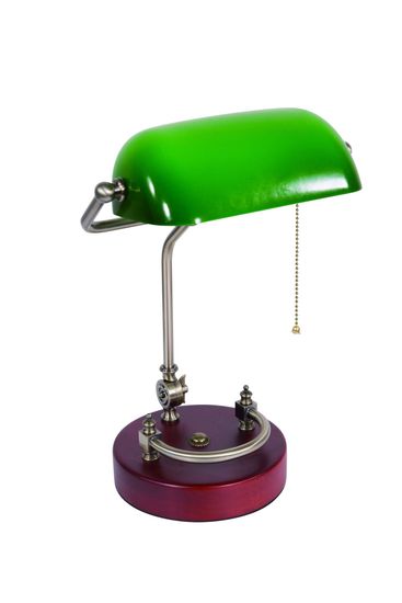 T2684/1G AB+WOOD+GREEN (1) Наст. лампа NW