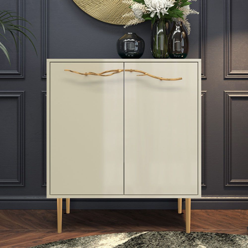 Комод Арт Колор Стайл Голд с 2 полками Серый шелк