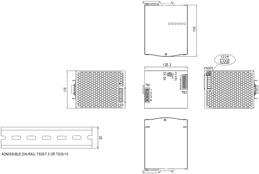 Преобразователь AC-DC сетевой Mean Well TDR-960-24