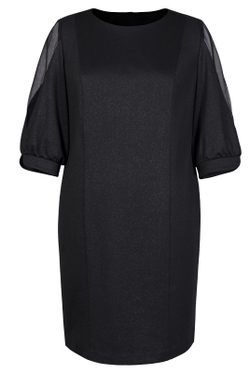 Платье женское 3898ЛП, блеск черный #359БЧ053898ЛП
