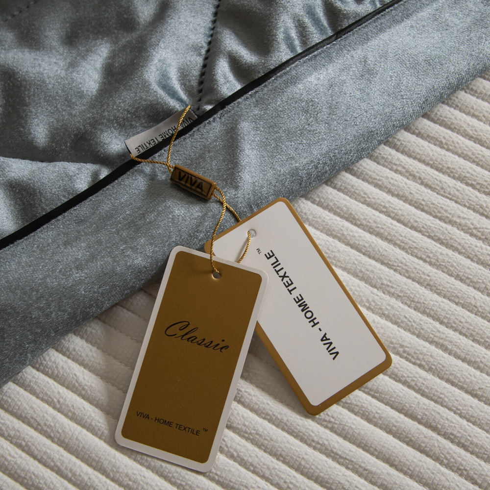 Велюровое покрывало в клетку с наволочками OVL039