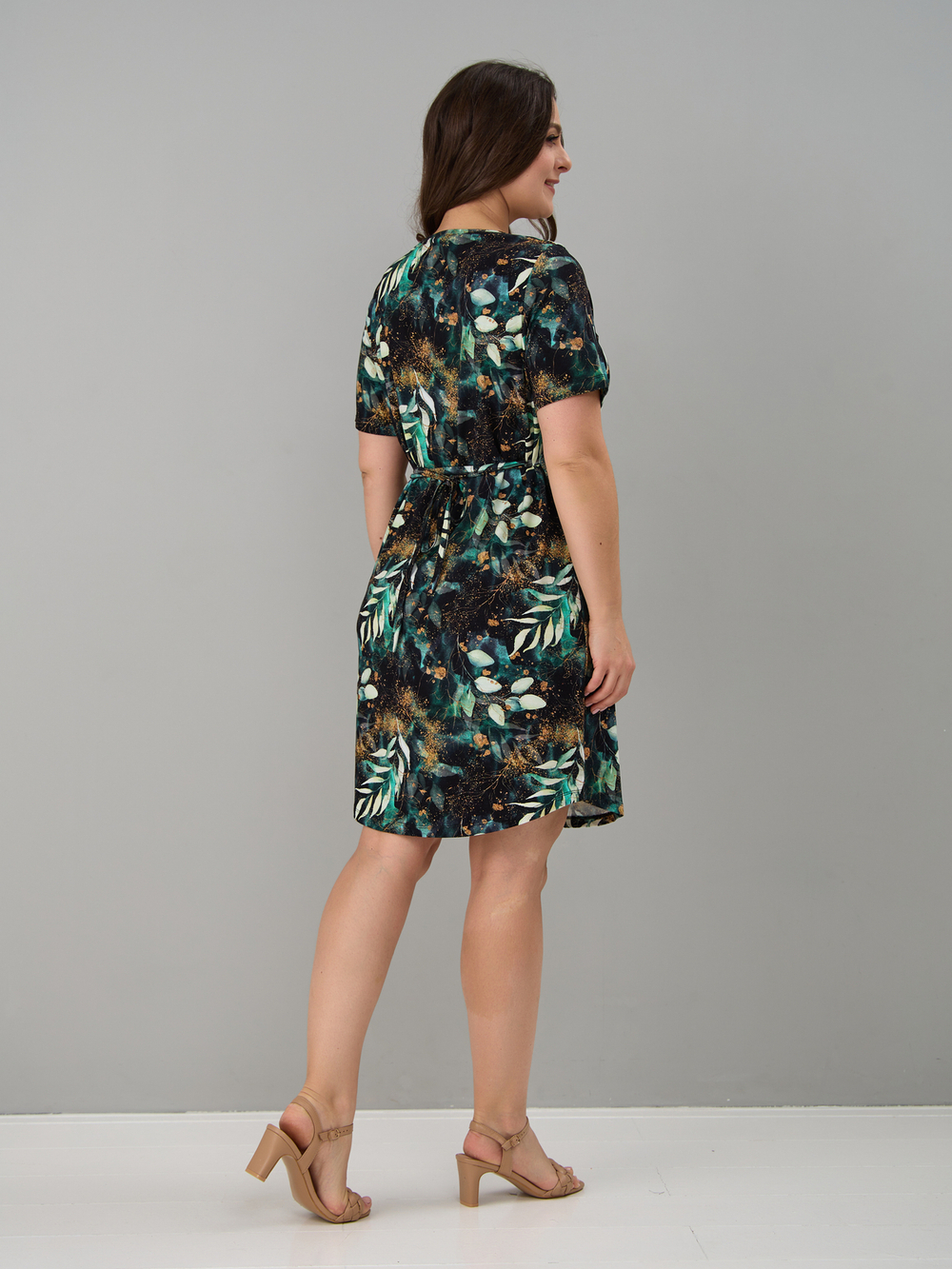 Платье Пв-137/изумрудный-листьяфэнтези