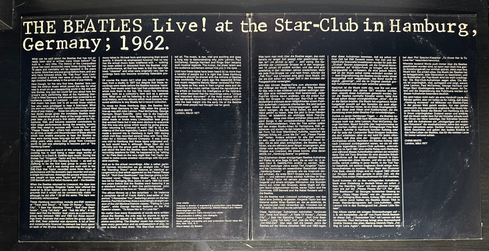 The Beatles ‎– Live! At The Star-Club In Hamburg, Germany; 1962 2LP (Германия 1977г.)