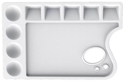 Палитра для рисования Луч пластикова, прямоугольная с отверстием 23х15см толщина 10мм