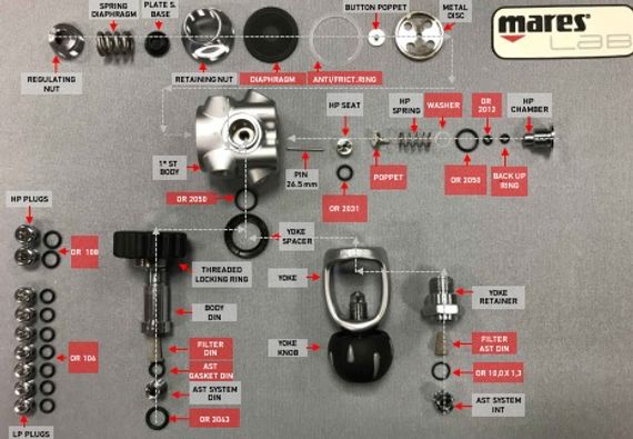 Сервисный набор для 1-ой ступени Mares 72X DIN-INT
