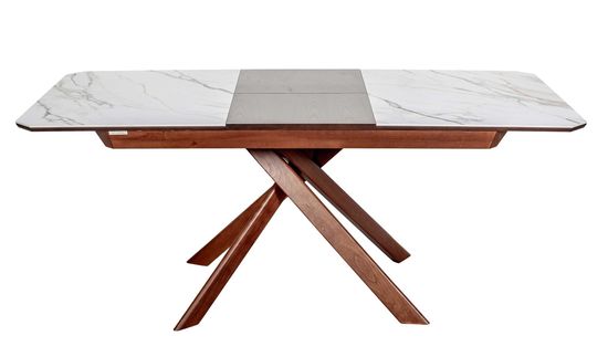 Стол BEZZO 1400 RRC с раздвижной прямоугольной столешницей / матовая керамика / американский орех