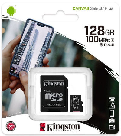 Kingston MicroSD/TransFlash-128 Gb class 10 (100 Mb/s)