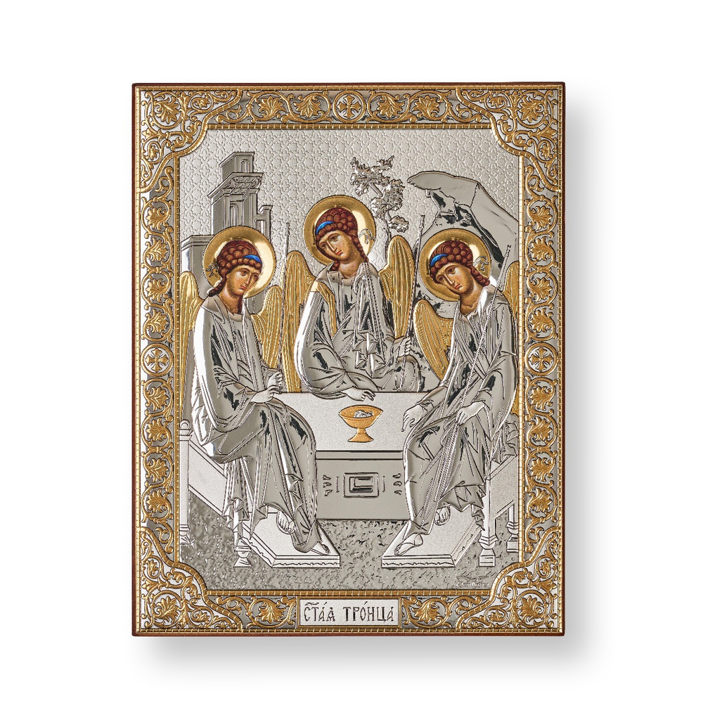 Св. Троица, икона прямоугольная без рамки, красное дерево 150х200