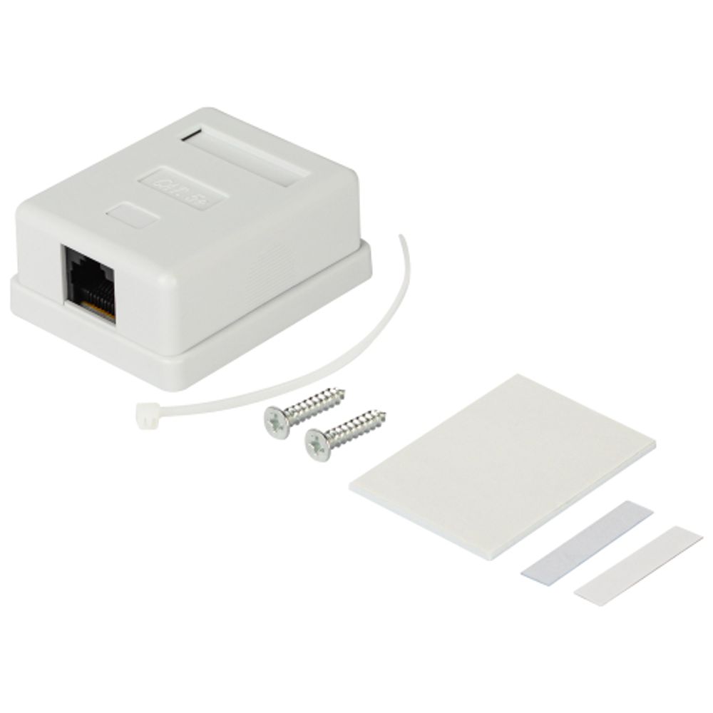 Розетка компьютерная RJ-45 ЭРА RJ01UN-1 категория 5е неэкранированная 1-порт