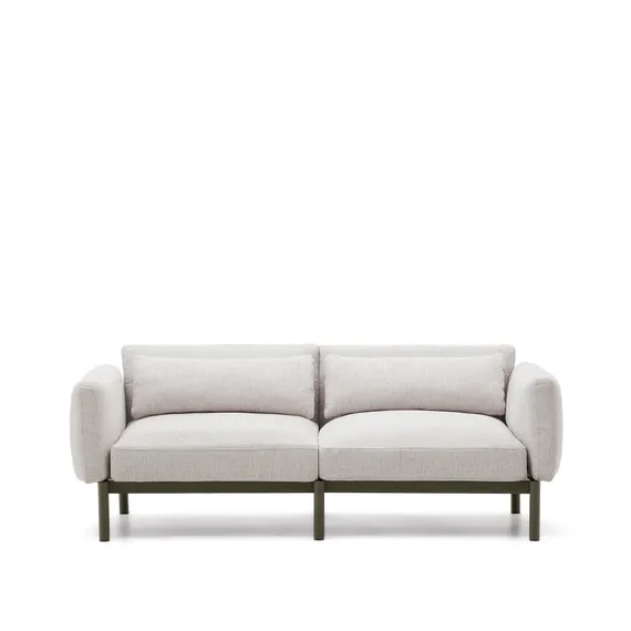 Sorells 2-местный модульный садовый диван из алюминия с зеленой отделкой