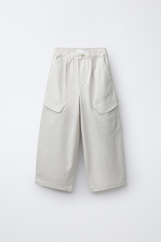 ZARA БРЮКИ КАРГО, ЦВЕТ СЛОНОВОЙ КОСТИ