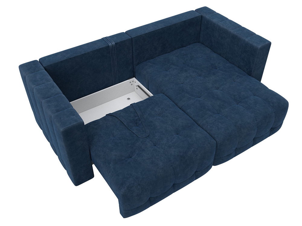 Диван угловой Лига-052 НПБ угол универсальный, BRUT 11 ВЕЛЮР синий