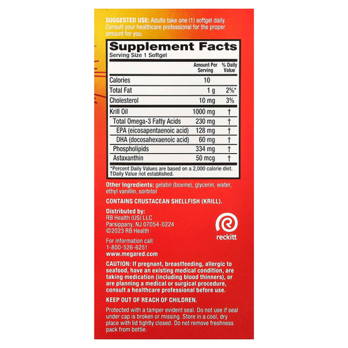 Schiff, MegaRed®, масло криля с омега-3, 1000 мг, 60 капсул
