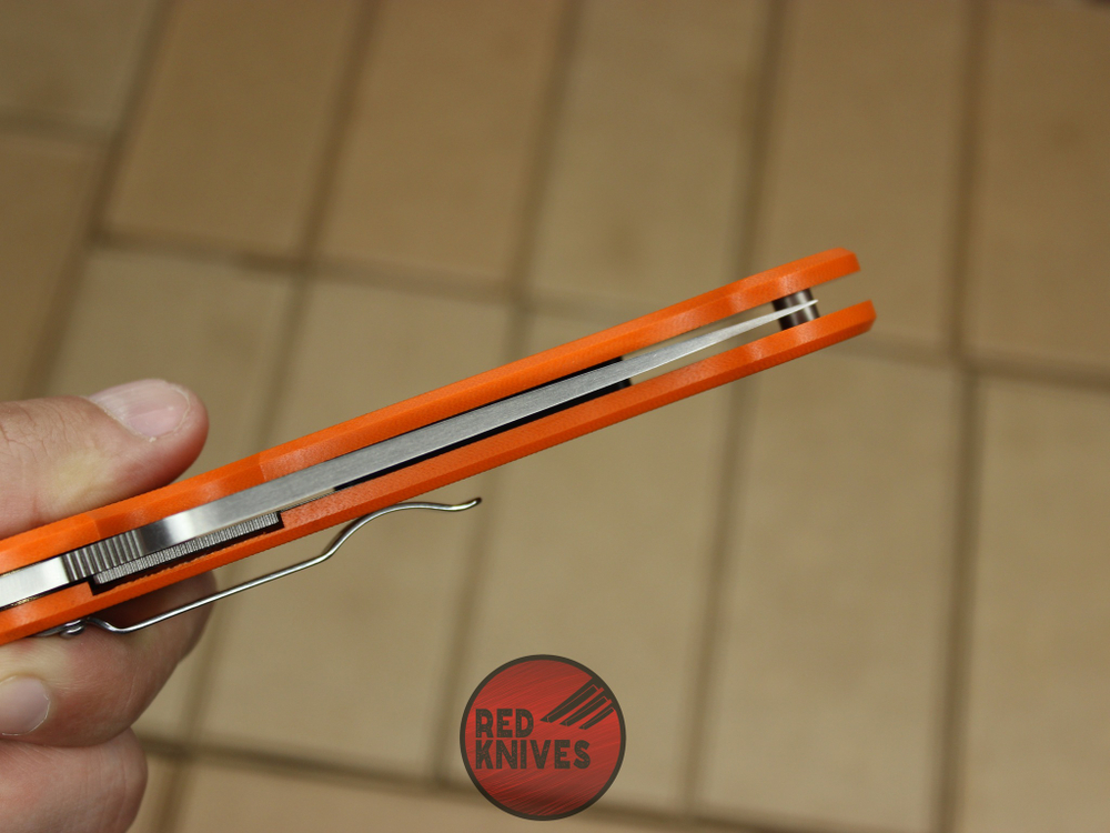 Складной нож Steelclaw Боец-3 (Реплика Spyderco Military), оранжевая рукоять - сталь D2