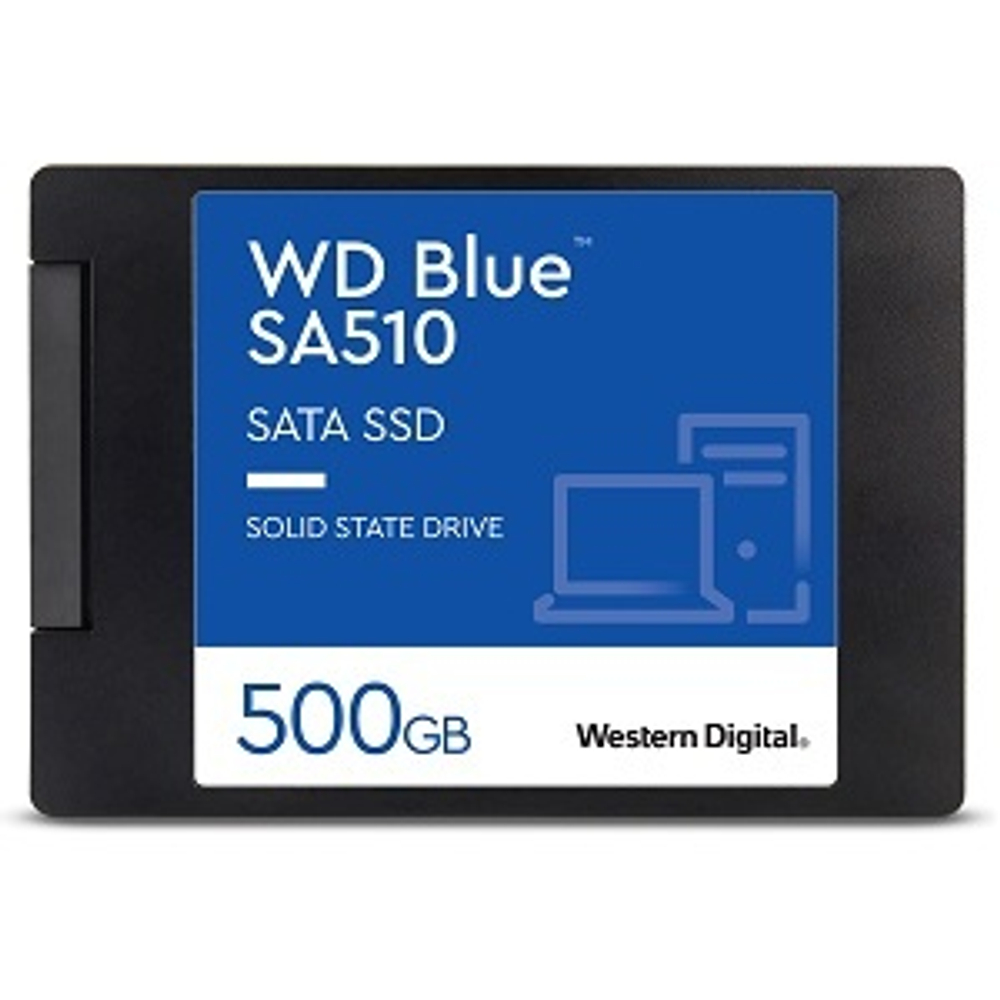 Жесткий диск SSD 2.5" 500Gb Western Digital BLUE SA510, 560/510MBs, 82000 IOPS, 3D TLC, SATA-III (WDS500G3B0A)