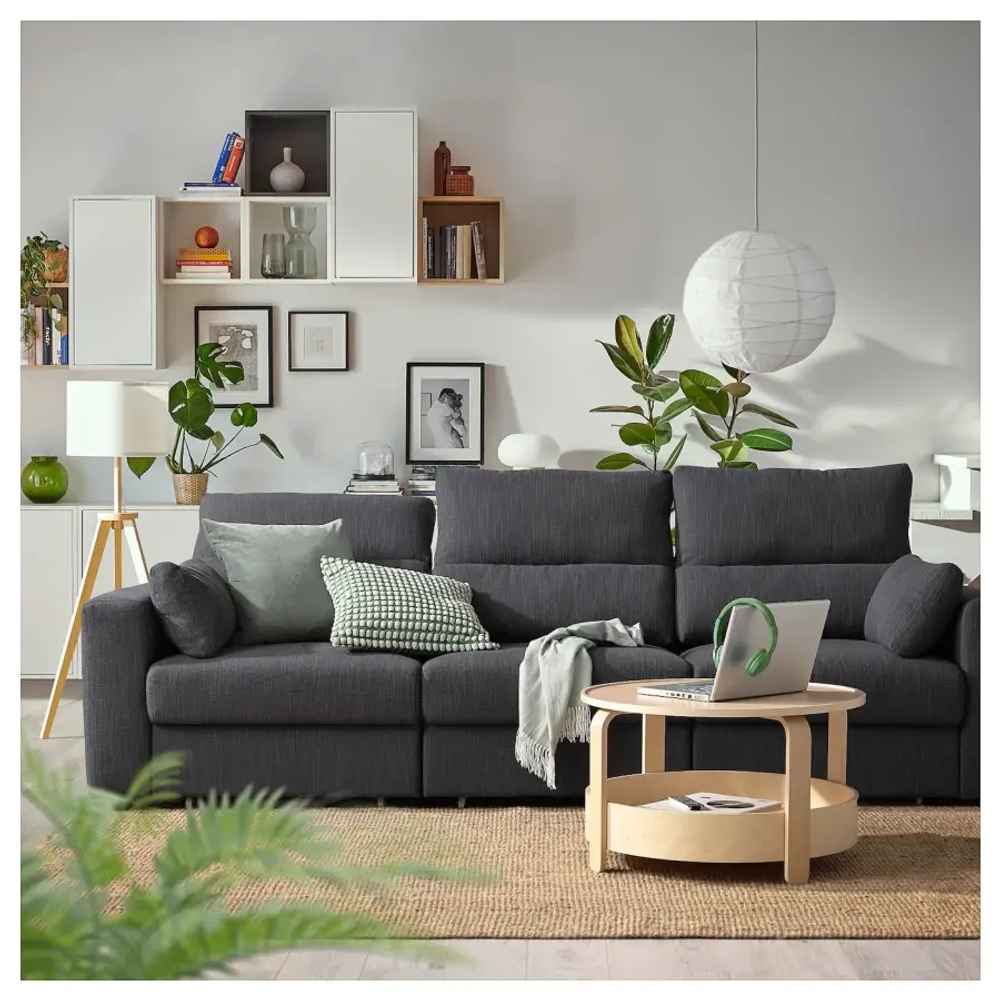 3-местный диван - IKEA ESKILSTUNA/ЭСКИЛЬСТУНА ИКЕА, 100х109х268 см, темно-серый