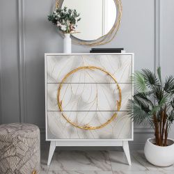 Комод Арт Сканди с 3 ящиками Айс Амбер