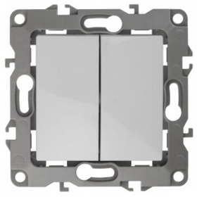 12-1104-01 ЭРА ВЫКЛЮЧАТЕЛЬ ДВОЙНОЙ, 10АХ-250В, IP20, ЭРА12, БЕЛЫЙ (упак 10 шт) арт:Б0014645