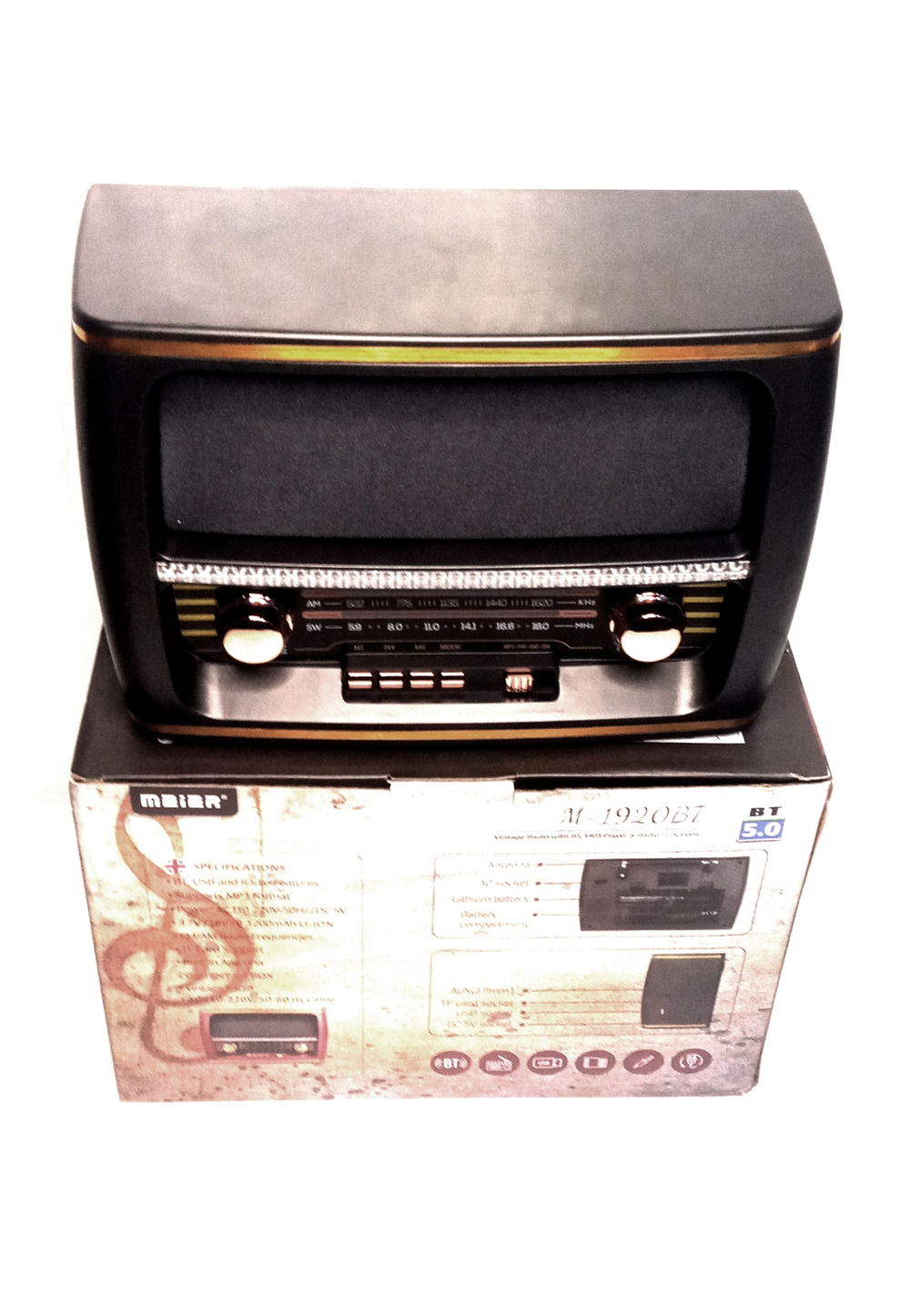 Радиоприемник Meier M-1920BT (BT/USB/TF/AUX in/FM/АКБ)