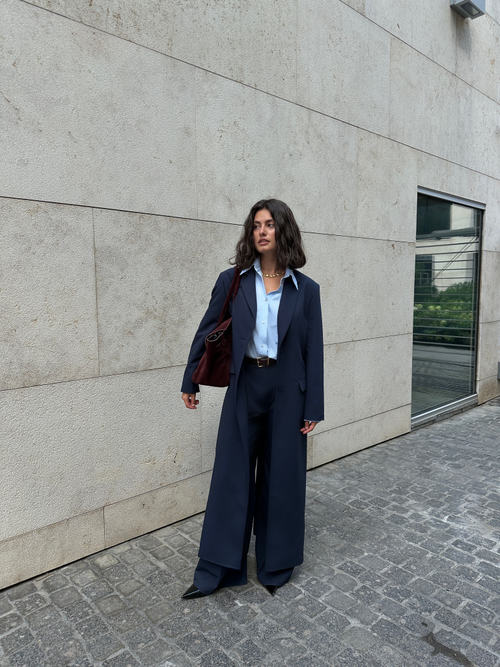 Жакет из вискозы макси синий