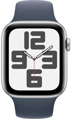 Apple Watch SE 2 (2024), 40 мм, Умные часы Корпус из алюминия цвета Серебро (Silver), спортивный ремешок Штормовой синий