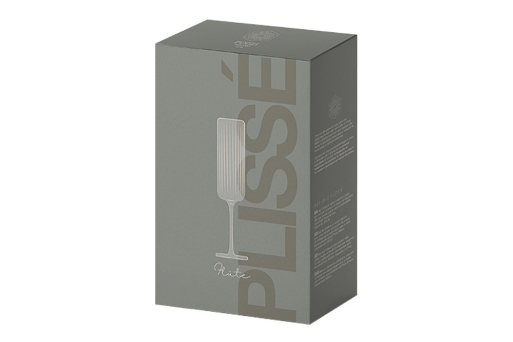 Набор бокалов для шампанского 2шт 200мл Pozzi Milano 1876 Modern Classic серый