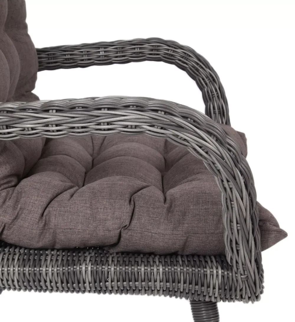 "Толедо" кресло плетеное с подушками, цвет графит