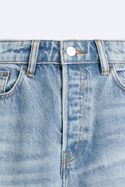 ZARA ДЖИНСЫ STRAIGHT-LEG, ВЫЦВЕТШИЙ СИНИЙ