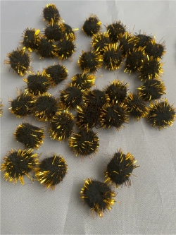 Помпоны декоративные с люрексом, 50шт