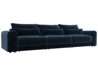 Диван прямой Лига-056 НПБ Лонг, TOWER 13 синий, Велюр, 129137