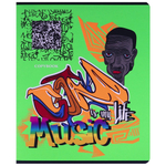 Тетрадь 48л., А5, клетка, Проф-Пресс "Искусство урбана" , скрепка, мелованный картон, soft touch, пантонная печать, 5 дизайнов