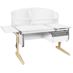 Растущая парта с навесной тумбой, задней и боковой полками Дэми СУТ 25-05-Б1НЗ (1500×880 мм)