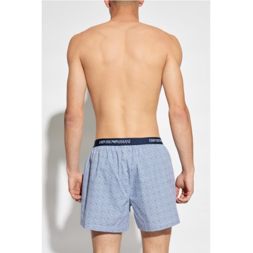 Мужские трусы-шорты голубые Emporio Armani 110991_4F576 20611