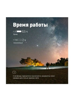 Фонарь аккумуляторный KOS117Lit  1ВтLED с линзой с зумом