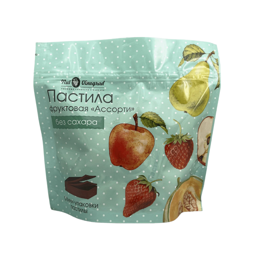 Пастила Фруктовая Ассорти Без Сахара (Яблоко, Дыня, Клубника, Груша) 10шт (Nut Vinograd)