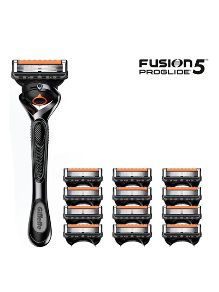 БРИТВЕННЫЙ СТАНОК GILLETTE FUSION5 PROGLIDE + 12 СМЕННЫХ КАССЕТ FUSION5  PROGLIDE