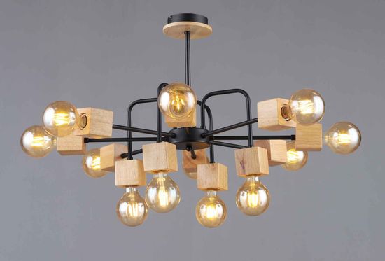 6343/12 BK+WOOD (1) Люстра (RL)