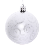 Новогодние шары 7 см (набор 3 шт) «Рельефный узор», серебро