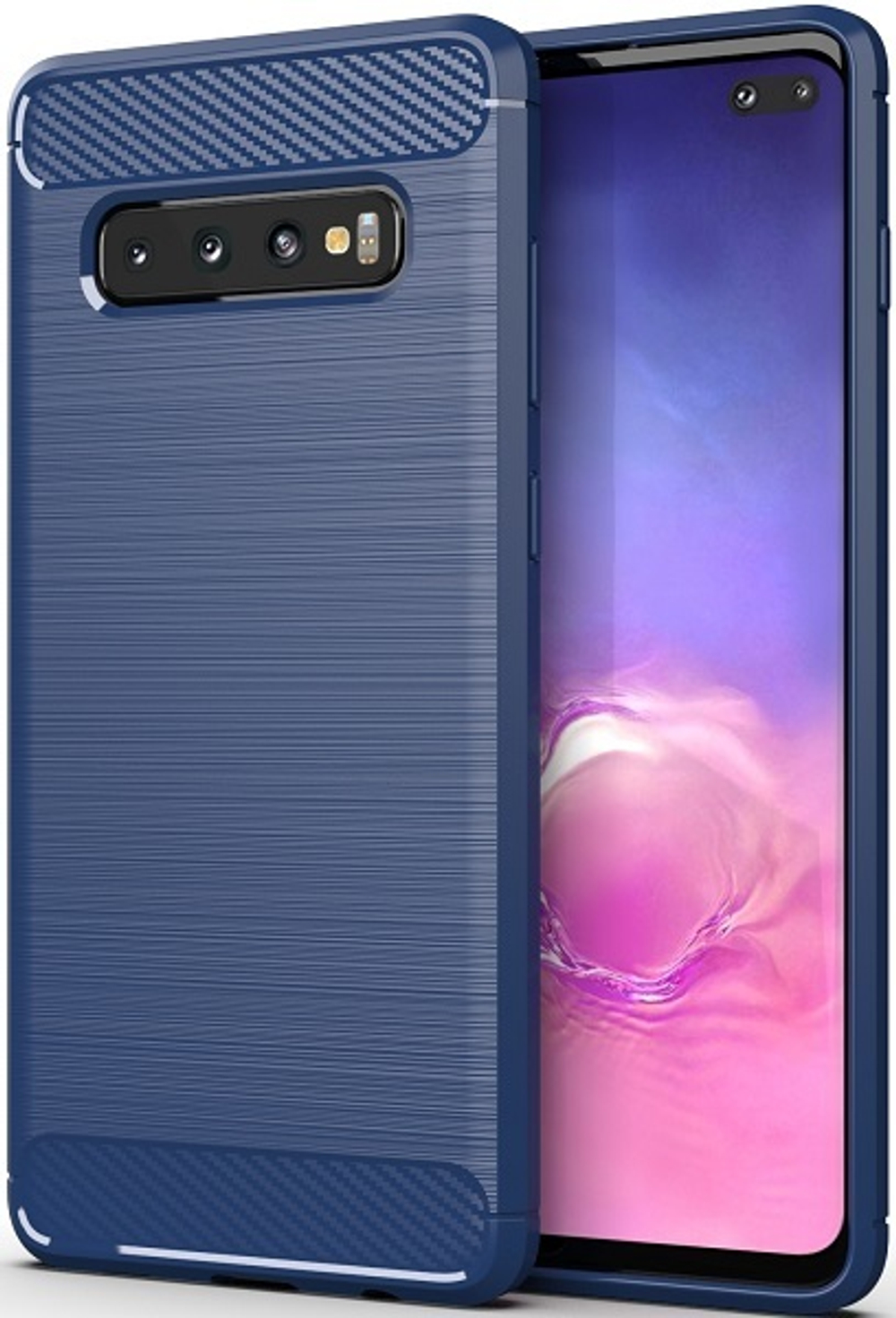 Чехол для Samsung Galaxy S10 Plus цвет Blue (синий), серия Carbon от Caseport