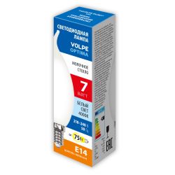 LED-CW35-7W-4000K-E14-FR-SLF Лампа светодиодная. Форма свеча на ветру. матовая. Белый свет 4000К. ТМ Volpe