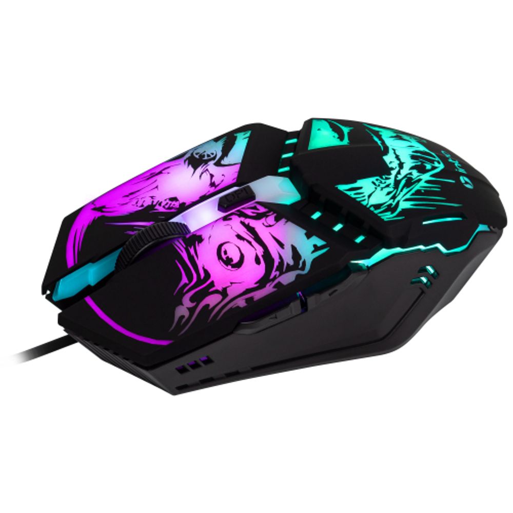 Мышь Intro MG350 игровая проводная 1200-3600dpi с ковриком черная