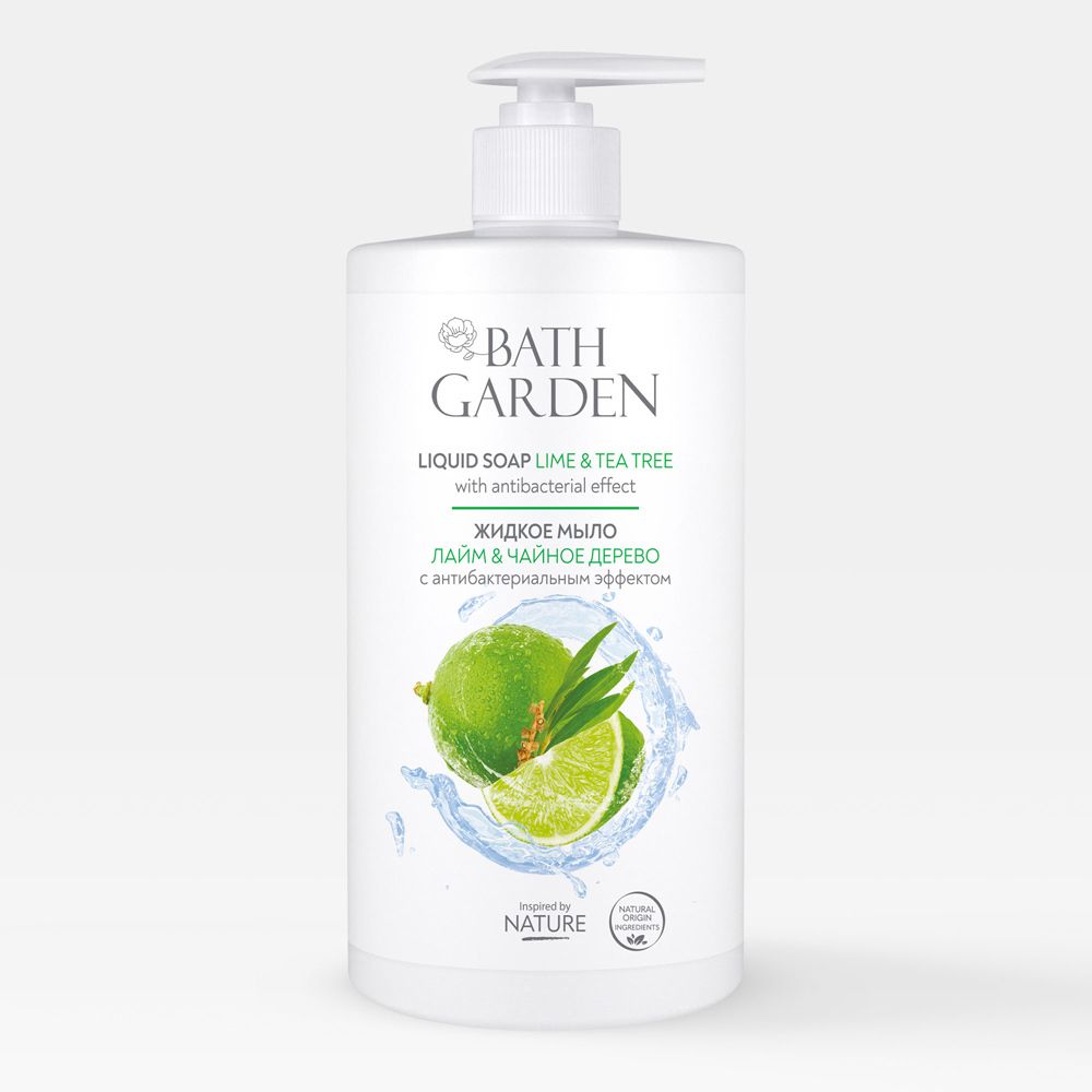 Bath Garden мыло жидкое с антибактериальным эффектом Лайм &amp; Чайное Дерево, 750 мл