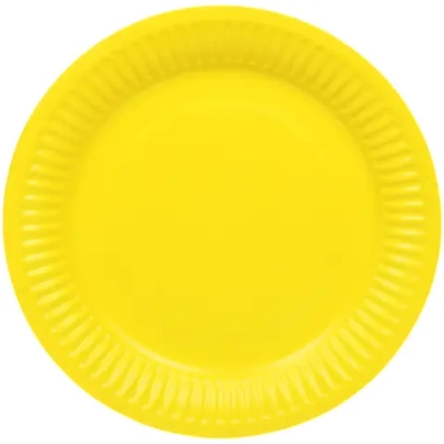 Тарелка бумажная 18 см в наборе 10 шт «Праздничный день», желтый