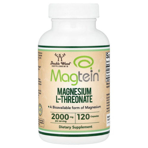 Double Wood Supplements, Magtein®, L-треонат магния, 120 капсул (500 мг в 1 капсуле)
