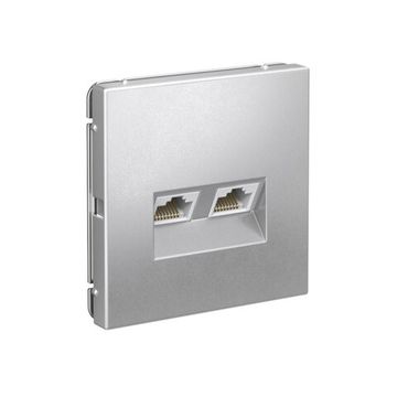 Розетка двойная компьютерная ArtGallery RJ45+RJ45 кат. 6A механизм алюм. SE GAL000388