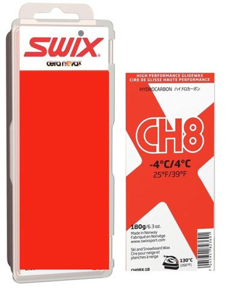 Парафин SWIX CH8X, (+4-4 C), Red, 180 g