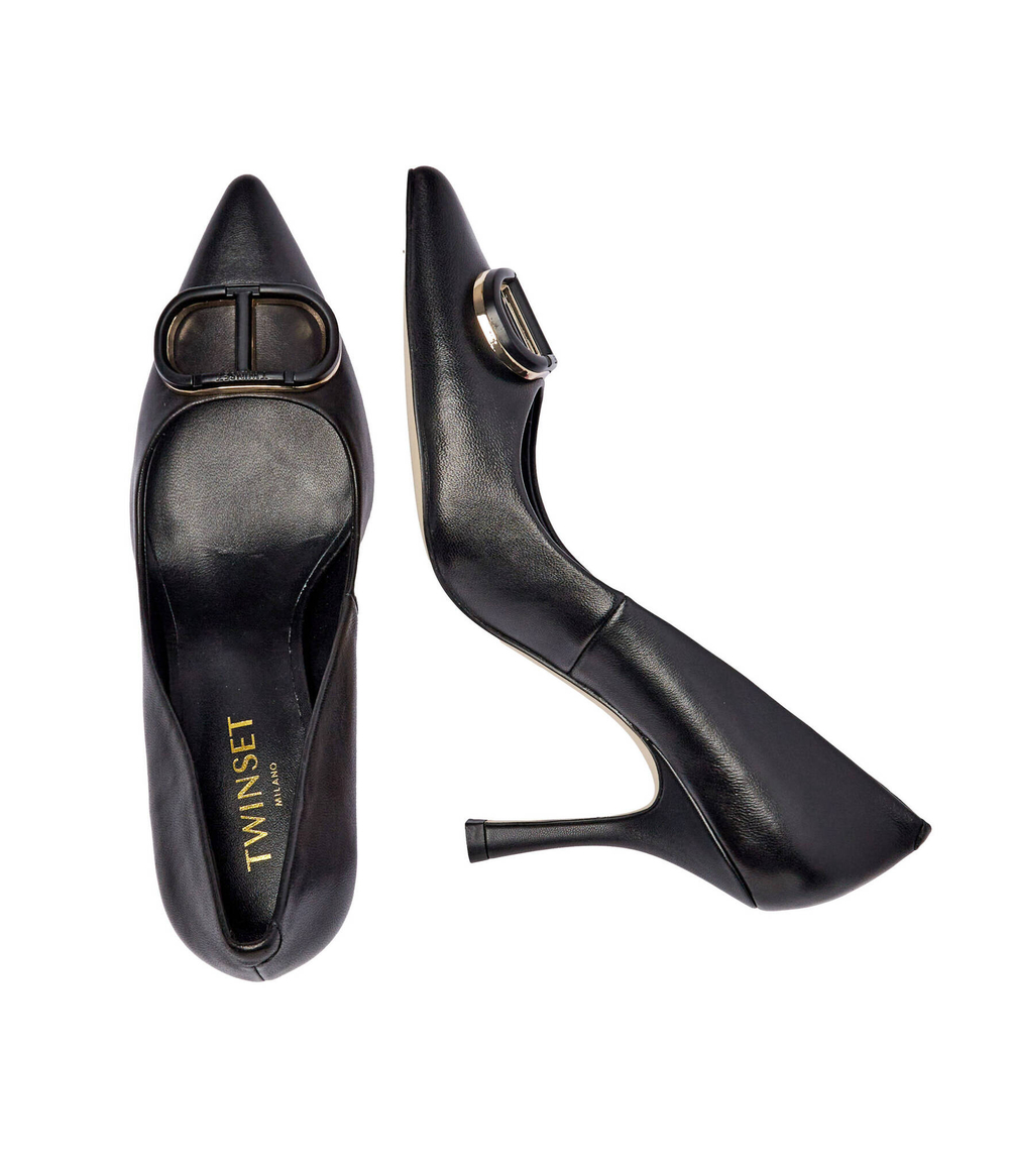 Кожаные туфли на шпильках TWINSET - черный(242TCP130)
