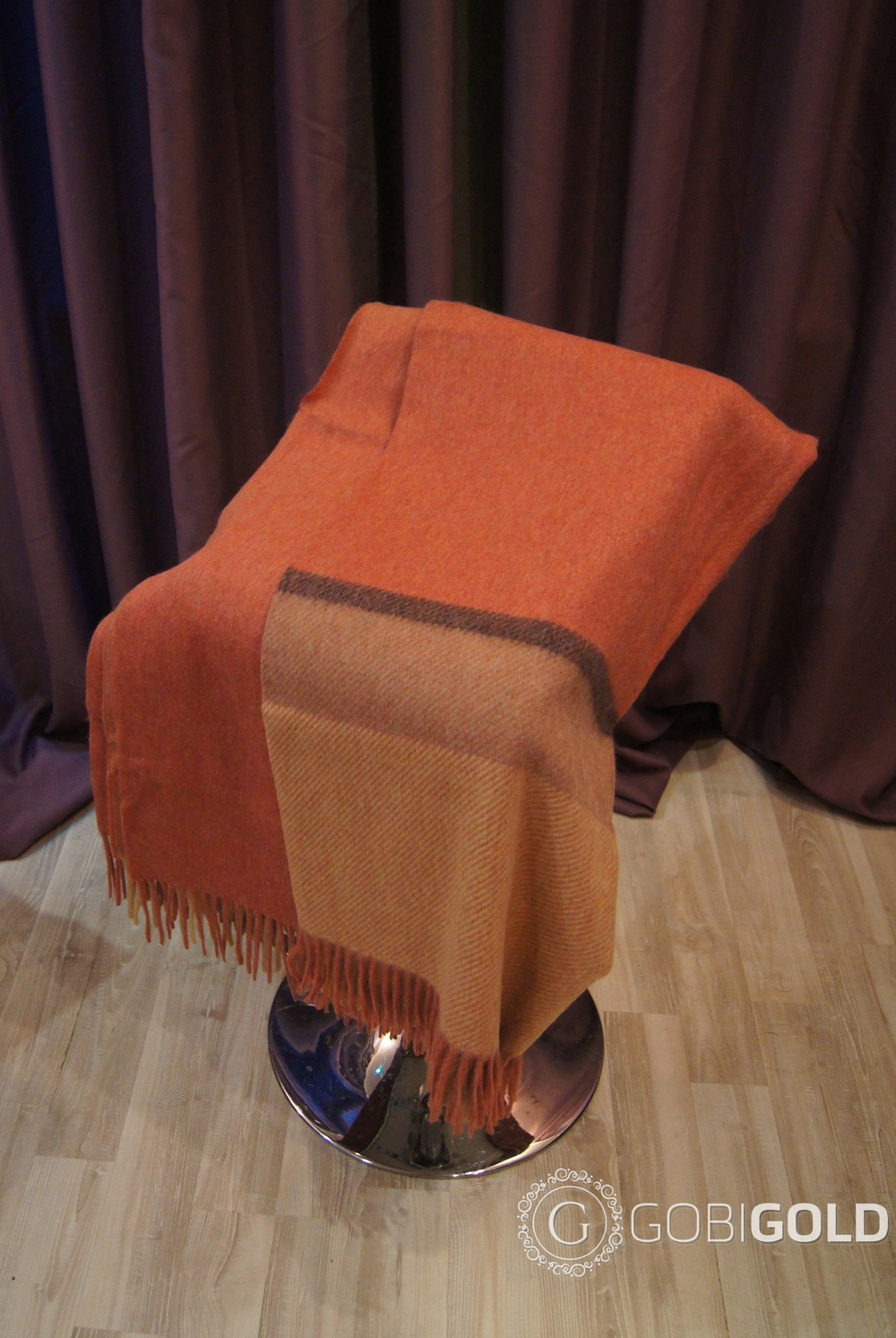 Плед из шерсти Альпаки 170x210 см. - розово-бежевый (арт. AGG001)