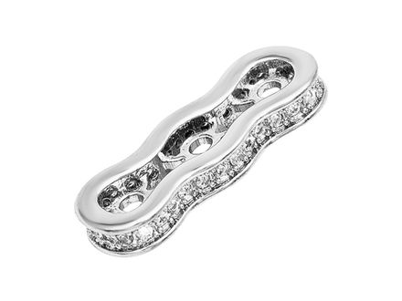 Спейсер 19мм, со стразами (для трехрядных украшений) (1шт)